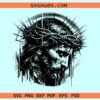 Jesus Crown of thorns SVG, Jesus with crown svg, Easter SVG files, Catholic svg