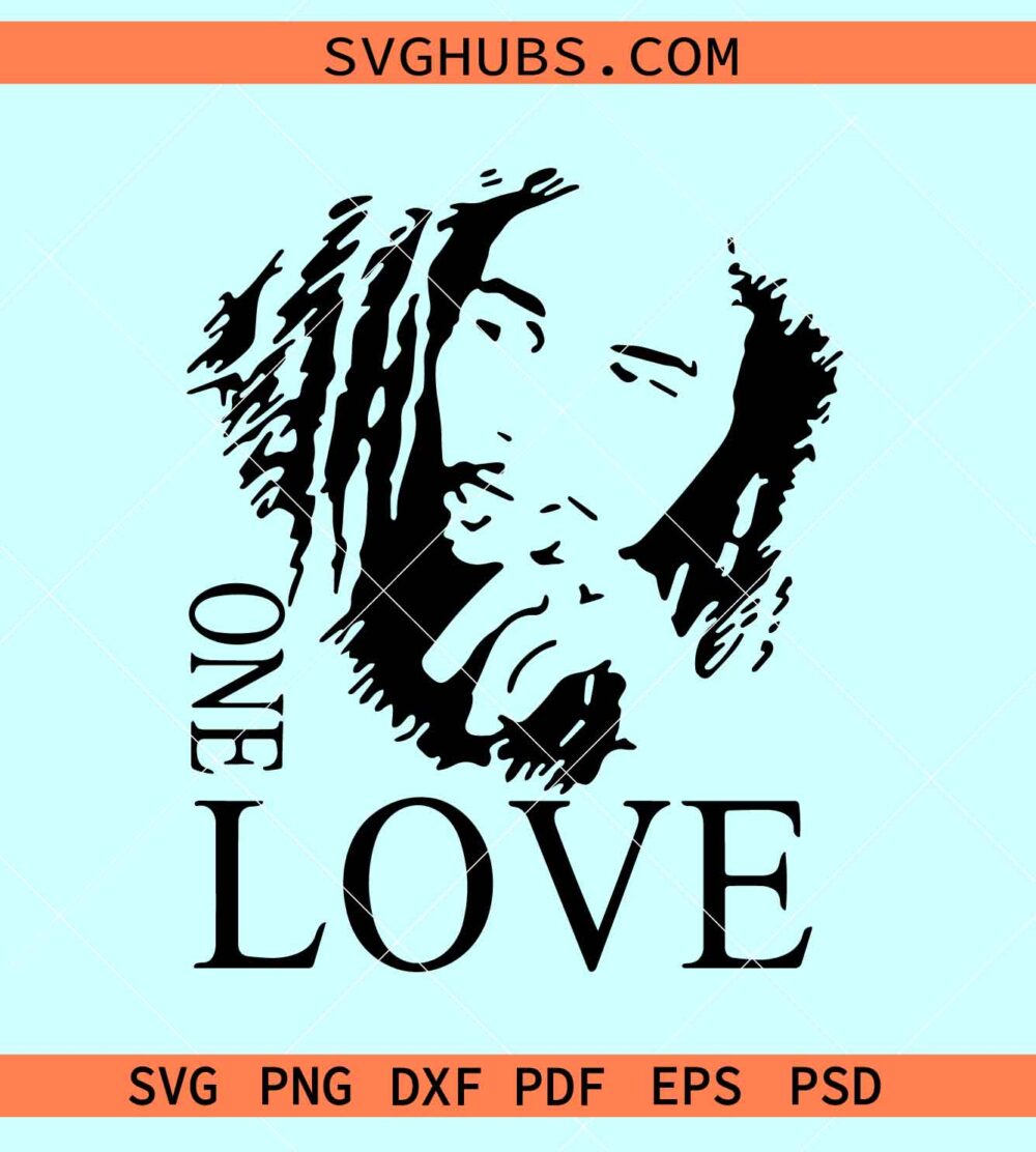 One love Bob Marley SVG, Bob Marley svg, Jamaica Reggae svg