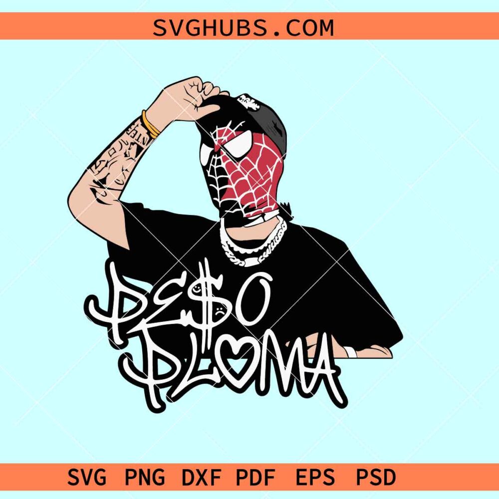 Peso Pluma Spider Man SVG, Peso Pluma SVG, Peso Pluma Spiderman Face SVG