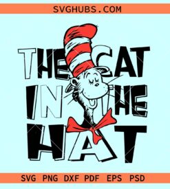 The cat in the hat SVG, Dr Seuss Face SVG, Dr Seuss SVG PNG