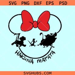 Hakuna Matata Minnie Mouse svg, Lion King SVG, Simba svg, Mickey head svg