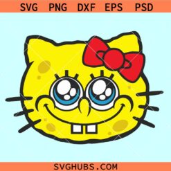 Hello Kitty Spongebob SVG, Spongebob hello Kitty svg, Yellow Kitty svg