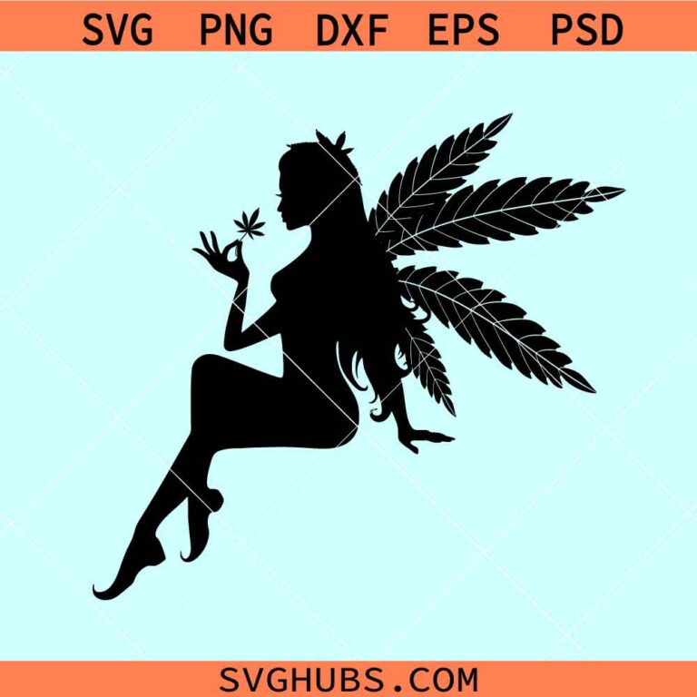 Weed fairy woman SVG, Smoking Weed Fairy SVG, Weed Girl SVG