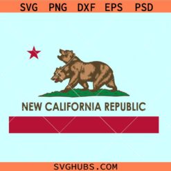 Flag of New California Republic SVG, Retro Bear Flag Cosplay SVG, Fandom Space svg