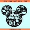 Galaxy Wars Collage Mouse svg, Star Wars Mickey head svg, Mickey Star Wars svg