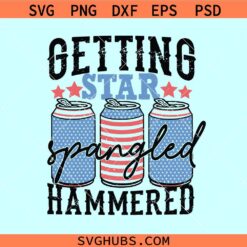 Getting Star Spangled Hammered SVG, 4th of July Retro svg, 4th of July Can Coolers svg