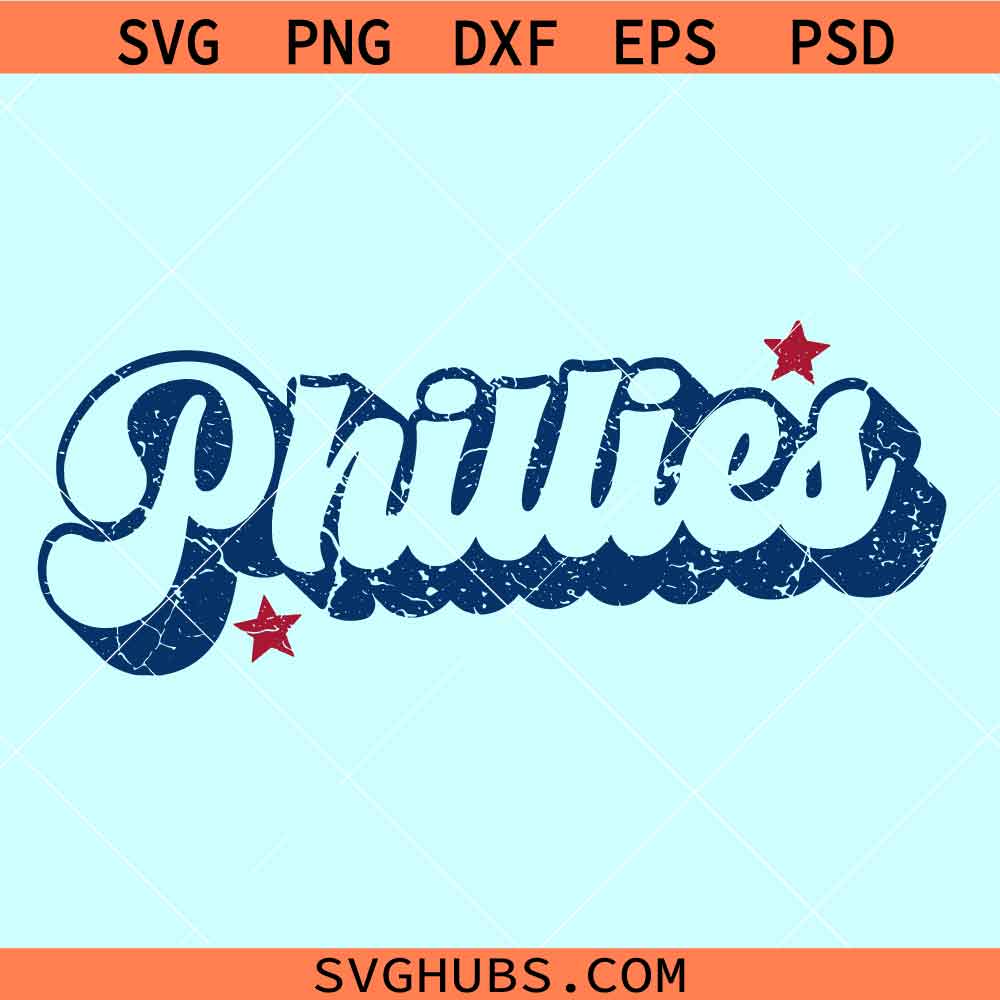 Phillies retro stacked SVG, Phillies mascot svg, Philadelphia Phillies ...