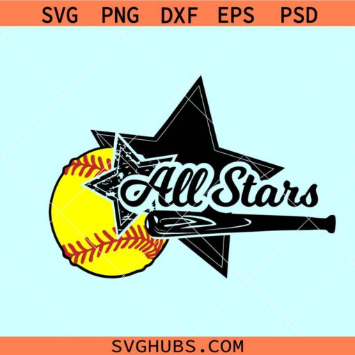 All Star softball baseball SVG, baseball team svg, Softball shirt Svg, softball team svg