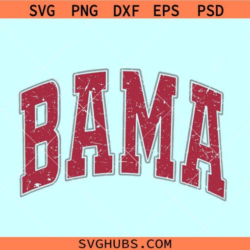 Bama Alabama Crimson svg, Bama varsity font svg, Alabama roll tide svg