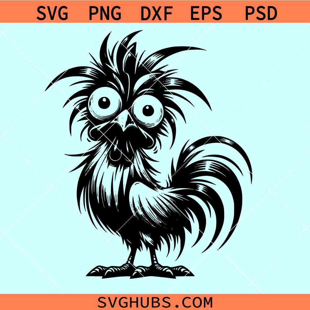 Crazy Chicken cartoon svg, crazy chicken svg, Rooster Clipart, Chicken ...