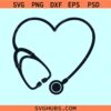 Heart Stethoscope SVG, heart shaped stethoscope svg, nurse stethoscope svg