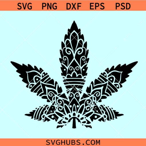 Mandala weed svg, Marijuana Leaf Mandala svg, weed zentangle svg, Rolling Tray SVG