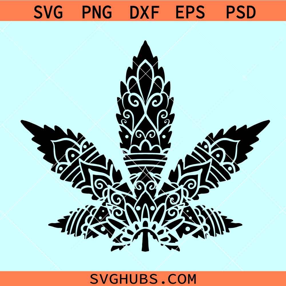 Mandala weed svg, Marijuana Leaf Mandala svg, weed zentangle svg ...