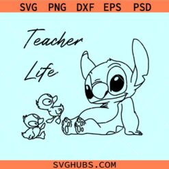 Lilo & Stitch Teacher Life SVG, ducklings svg, Hawaii teacher life svg