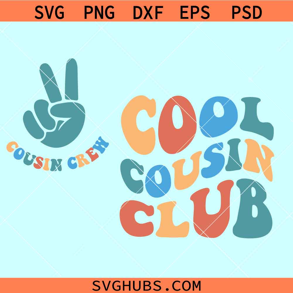 Retro cool cousin club SVG, cousin crew svg, cousin shirt svg, retro ...