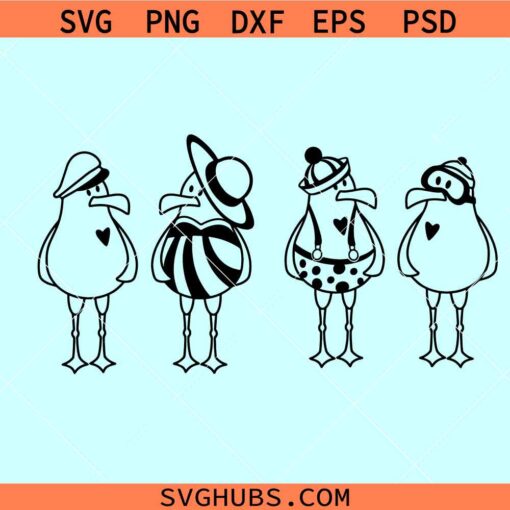 Seagulls SVG plotter file, maritime sea nautic captain north German moin ahoy