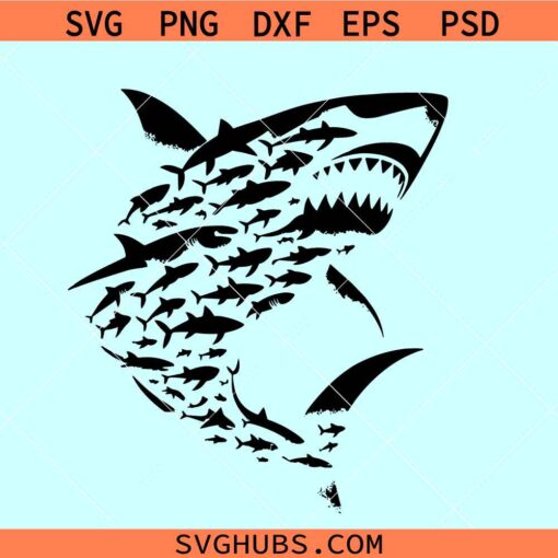 Shark art SVG, shark clipart, shark lover svg, surfing svg