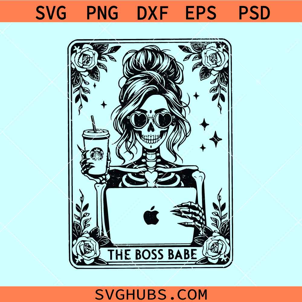 The Boss Babe tarot card SVG, girl boss svg, Witchy vibes girl svg ...