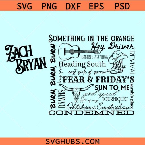 Zach Bryan SVG, Zach Bryan Country Music SVG, Zach Bryan Highway Boys SVG