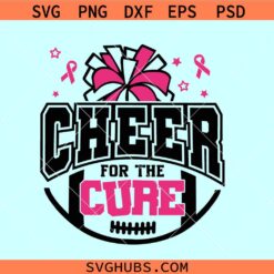 Cheer for the cure breast cancer SVG, Breast cancer cheerleader svg, cheerleader awareness svg