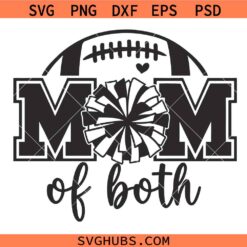 Football Cheer Mom Of Both Svg, Game Day Football Cheer Mom SVG, Cheerleader Mom Svg Png