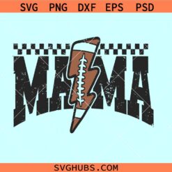 Lightning bolt Football Mama svg, Football Lightning bolt SVG, Football Mama retro distressed svg