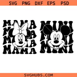 Mama and mini retro Mickey Mouse SVG, Mickey mama SVG, Mickey mini svg