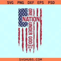 One nation under God Bible Verse svg, One nation under God flag svg, American flag SVG