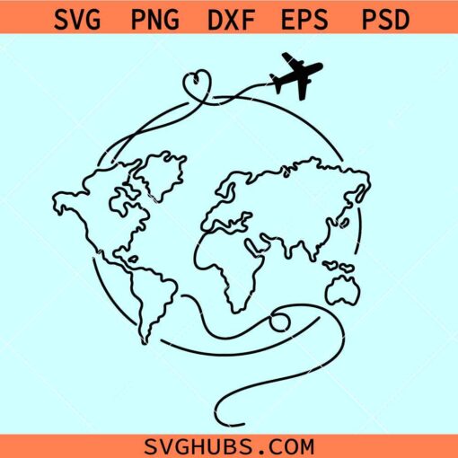 Travel Mapamundi World Map SVG, Travel world map svg, explore map svg