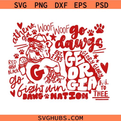 Georgia Bulldogs shirt design, Go Dawgs SVG, UGA bulldogs svg