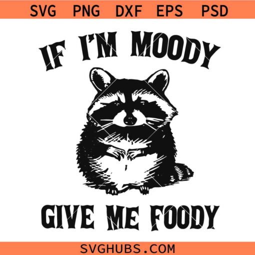 If I'm Moody Give Me Foody Raccoon SVG, Funny Raccoon svg