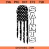 Saints Football Flag SVG, New Orleans Saints American Flag SVG, Saints Football SVG