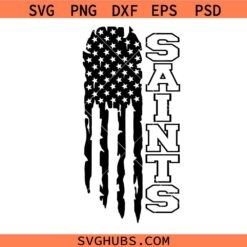 Saints Football Flag SVG, New Orleans Saints American Flag SVG, Saints Football SVG