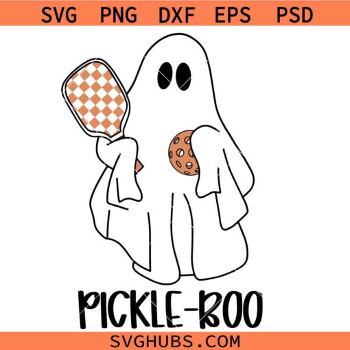 Halloween Pickleball svg, ghost with Pickleball svg, Pickleball Halloween svg