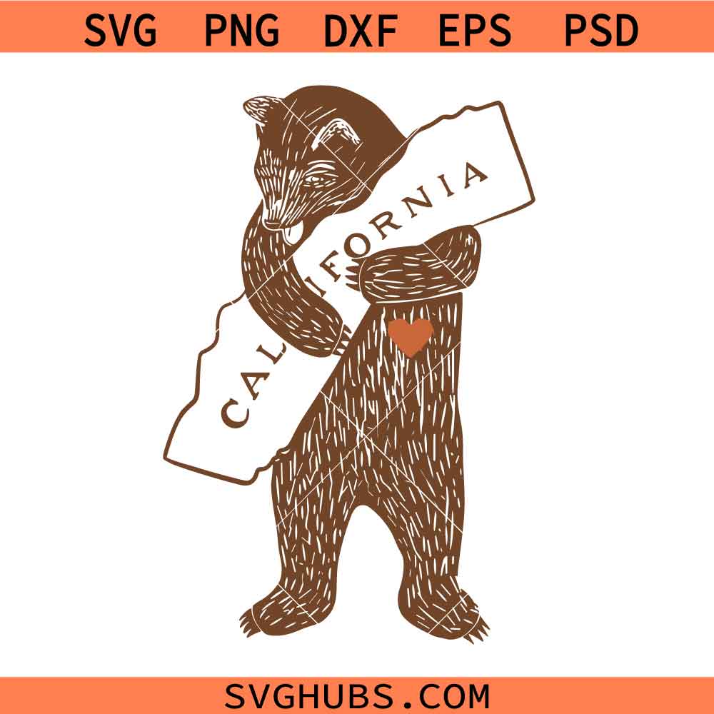 Bear Hugging California Map svg, Los Angeles strong svg, Bear ...