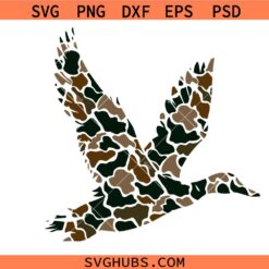 Camo Flying Mallard Duck svg, duck hunting svg, duck clipart svg png eps