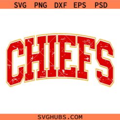 Chiefs distressed varsity SVG, KC Chiefs SVG, Kansas City Chiefs Football SVG 