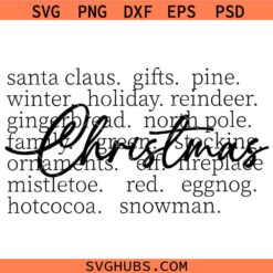 Christmas Words SVG, Christmas Typography SVG, Christmas SVG, Christmas Shirt SVG