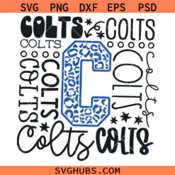 Colts Typography Svg, Colts SVG, Go Colts svg, Colts Mascot svg, Colts School Spirit Svg