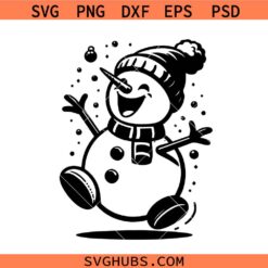 Cute snowman SVG, Merry Christmas Snowman SVG, Christmas Décor SVG