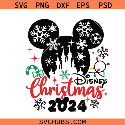 Disney Christmas 2024 SVG, Mickey Holiday SVG, Disneyland Christmas SVG