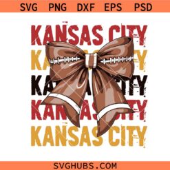 Kansas City coquette bow svg, KC Chiefs SVG, Kansas City Chiefs Football SVG