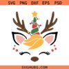 Reindeer unicorn face SVG, Christmas Unicorn Face Svg, Unicorn Head Svg