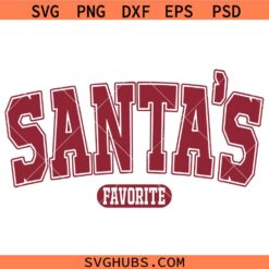 Santa’s Favorite SVG, Varsity Font SVG, Christmas Decor SVG, Christmas SVG, Christmas Shirt SVG