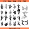 Skeleton Hand Bundle SVG, Skeleton Rock On hands SVG, Halloween Hands SVG