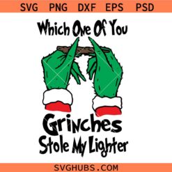 Which One of You Grinches Stole my Lighter SVG, Grichmas SVG, Funny Christmas SVG