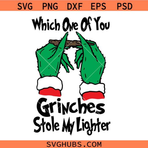 Which One of You Grinches Stole my Lighter SVG, Grichmas SVG, Funny Christmas SVG