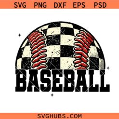 Baseball retro checkered SVG, Retro Baseball Svg, Baseball Lover Shirt Svg 