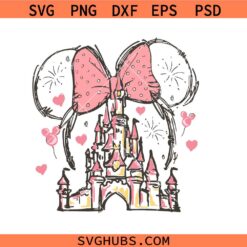 Disney Minnie Mouse Castle SVG, Minnie Castle Ears SVG, Minnie head svg