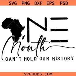 One Month Can't Hold Our History Svg, Its Black History for me svg